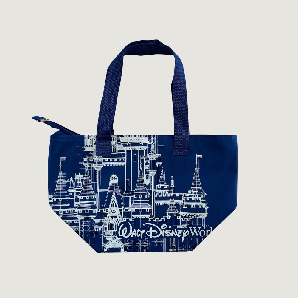 Disney‎ Parks Walt Disney World Blue Castle Blueprint Insulated Cooler Tote Bag